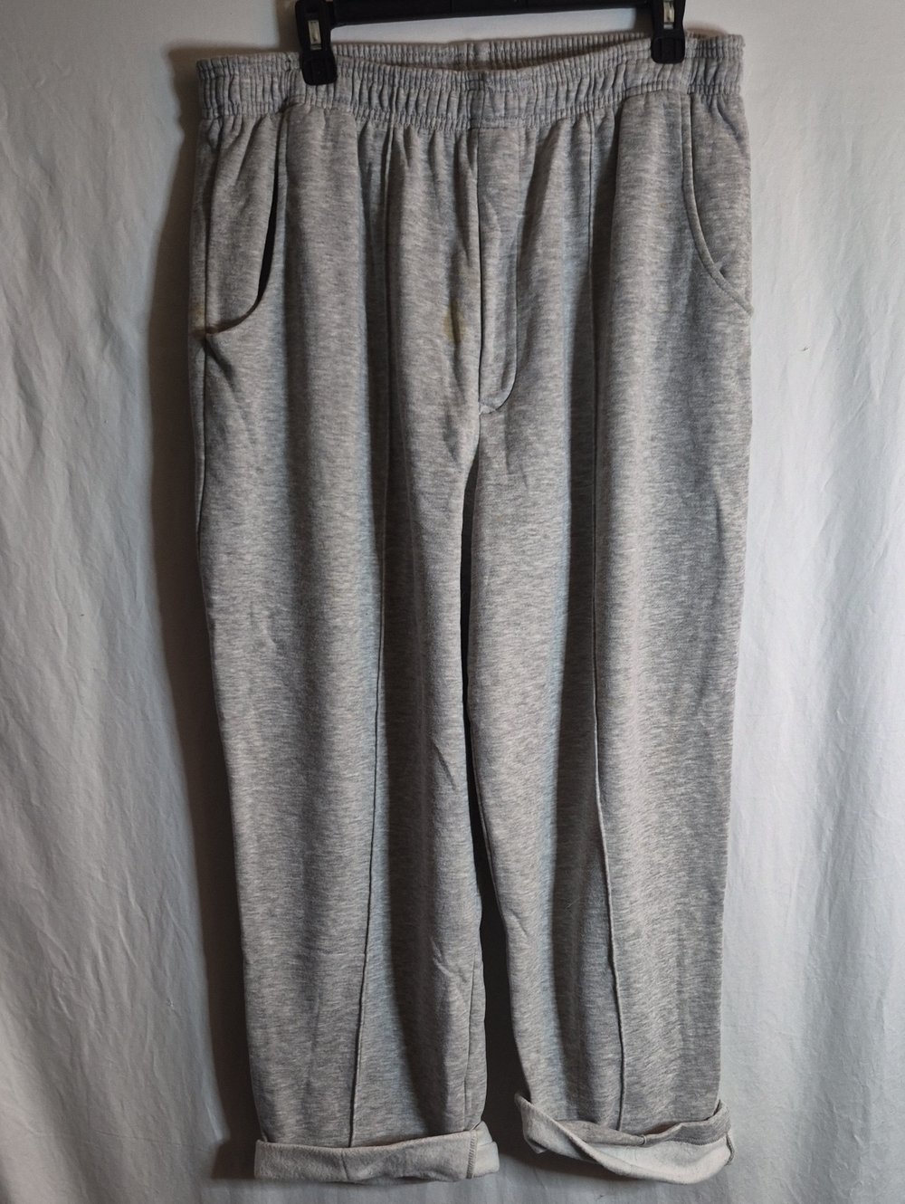 Men's Light Gray Fleece Joggers - Relaxed Fit Sweatpants